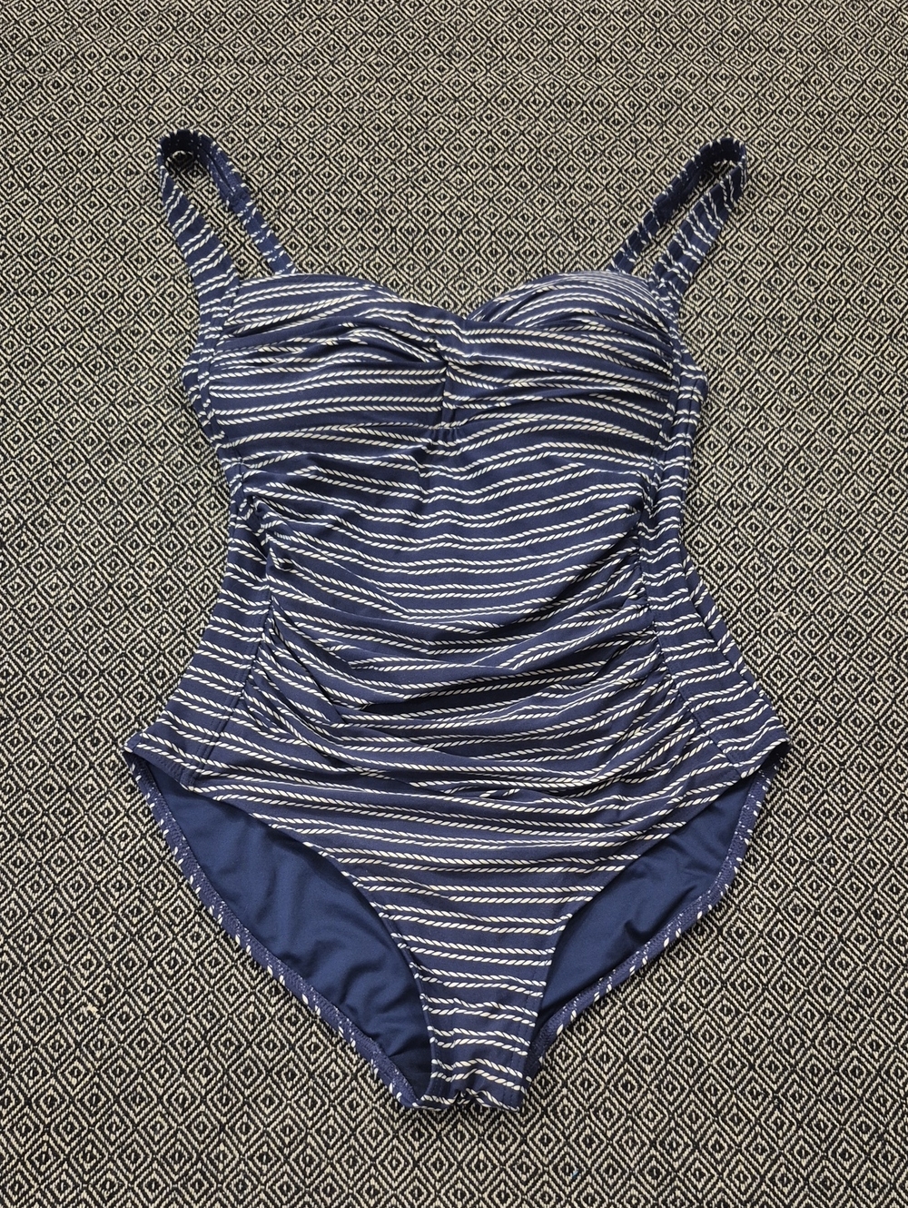 Nip Tuck Navy/White Striped One Piece Swimsuit Size 8